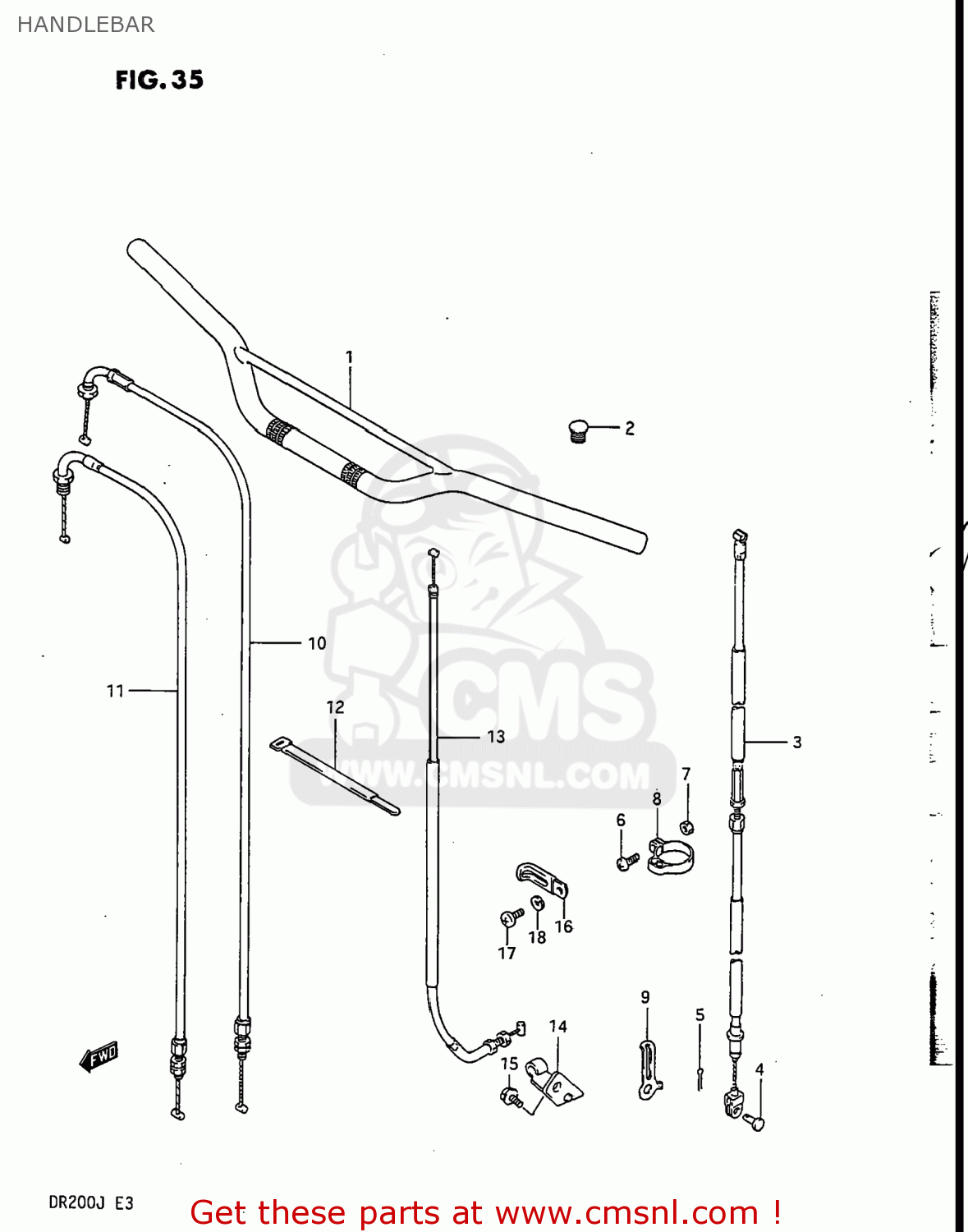 HANDLEBAR DR200 1988 (J) USA (E03)