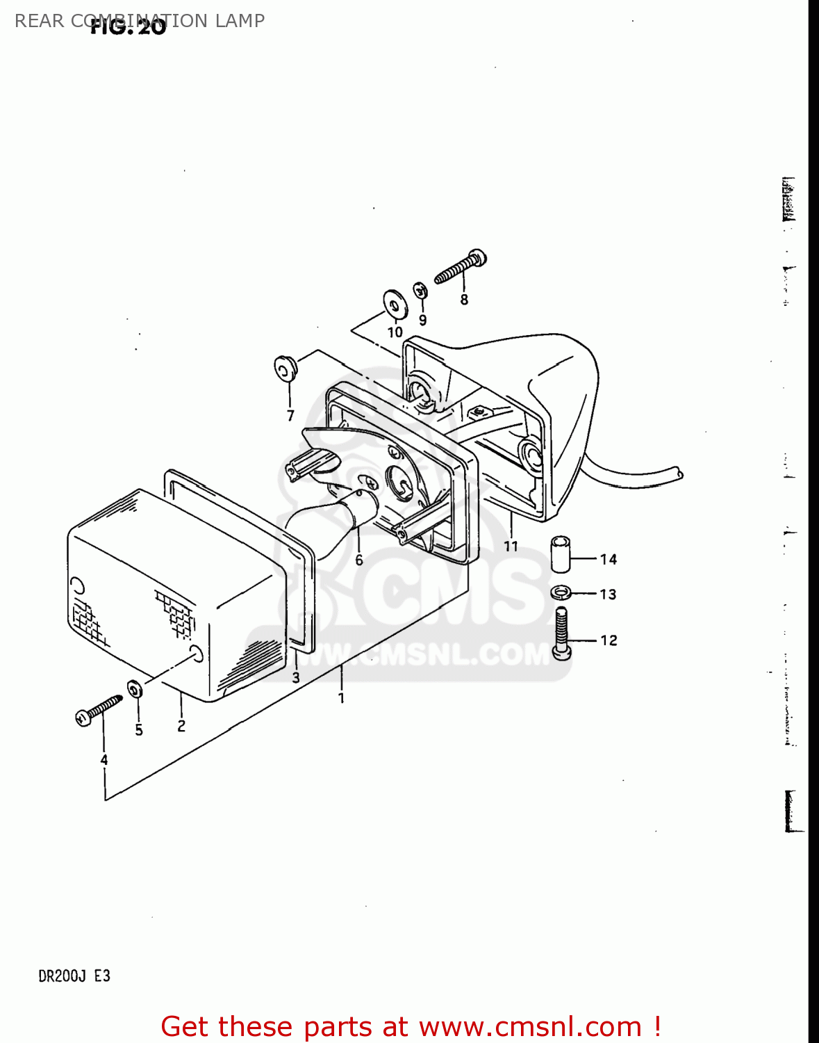 REAR COMBINATION LAMP DR200 1988 (J) USA (E03)