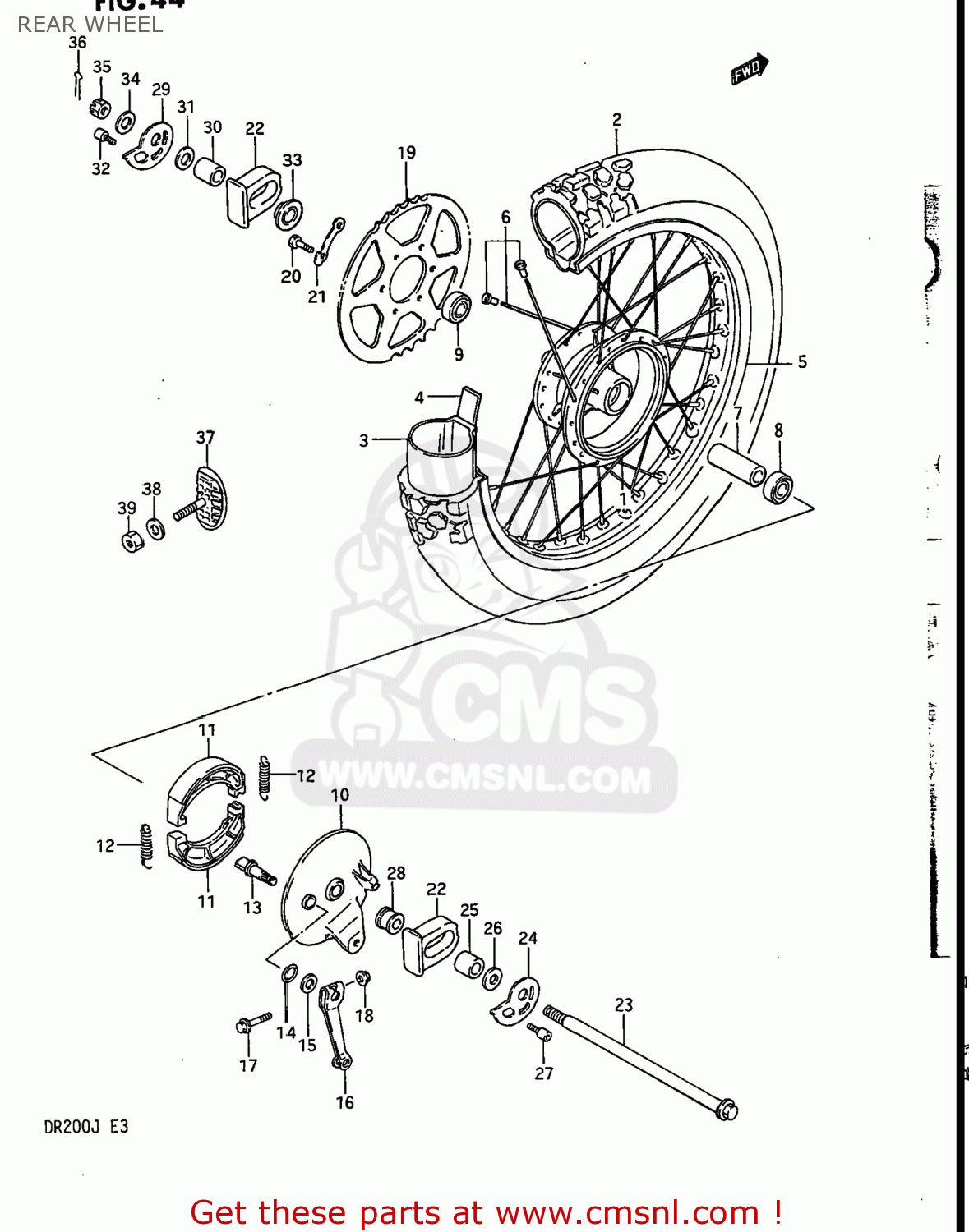 REAR WHEEL DR200 1988 (J) USA (E03)