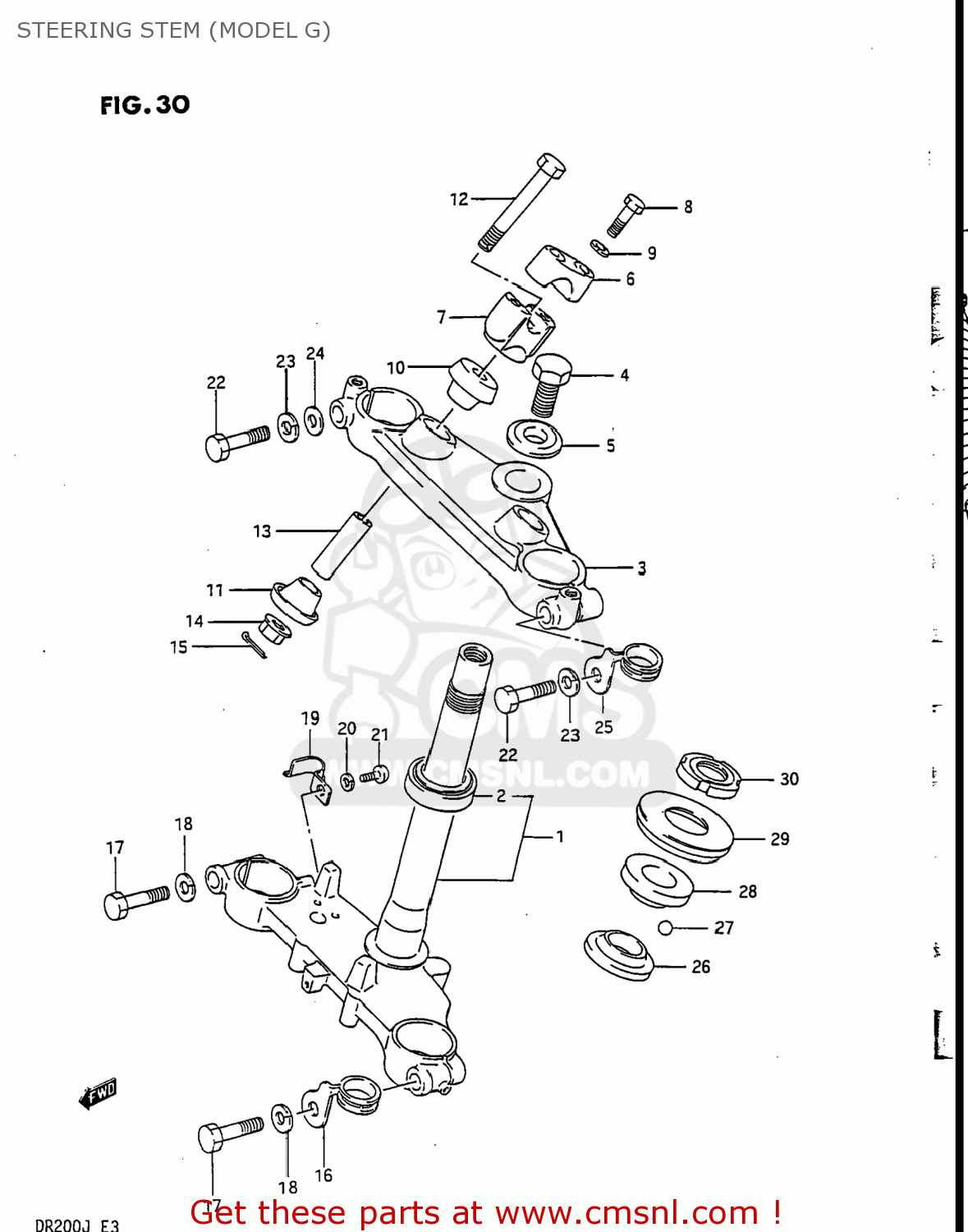 STEERING STEM (MODEL G) DR200 1988 (J) USA (E03)