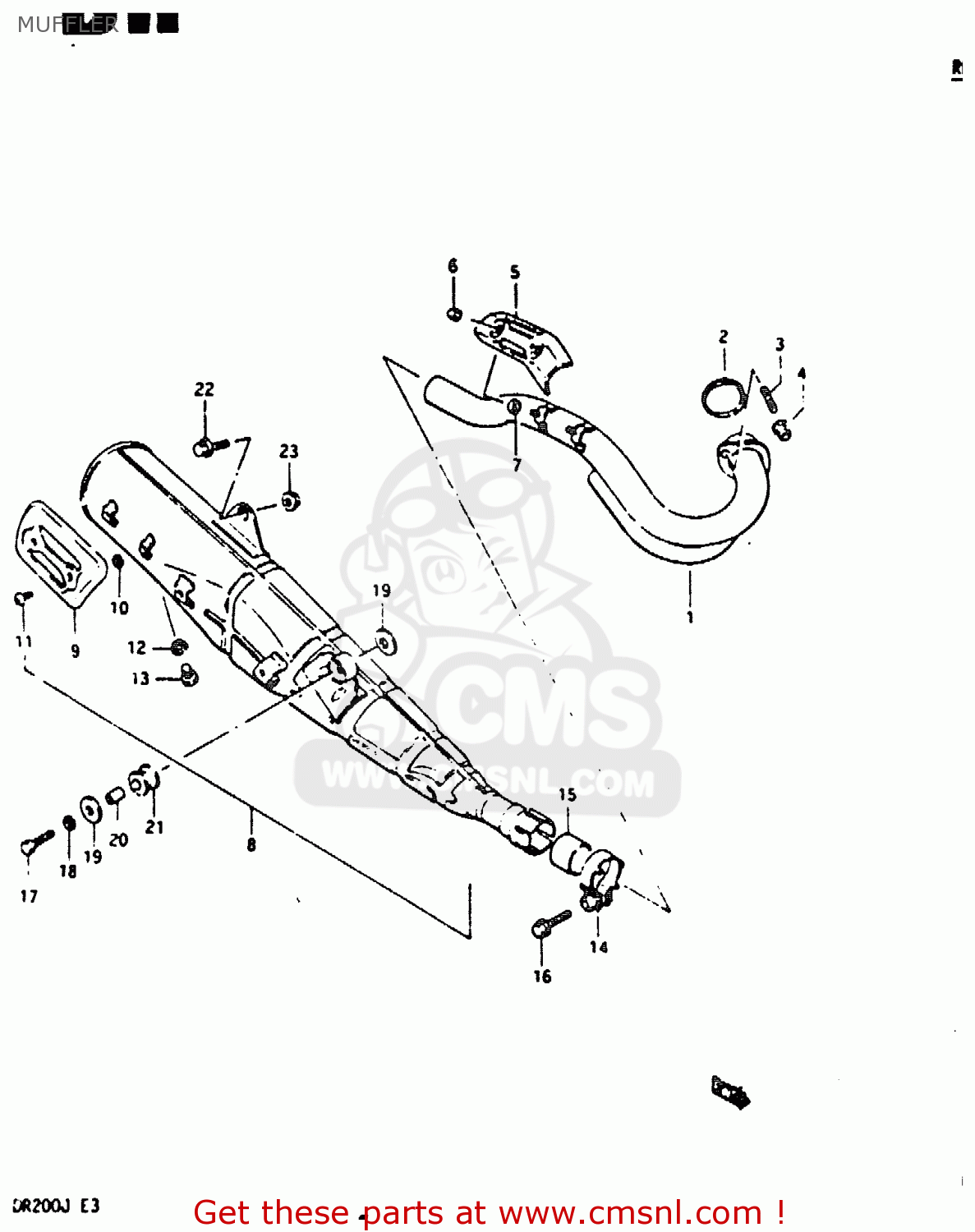 MUFFLER DR200 1988 (J)