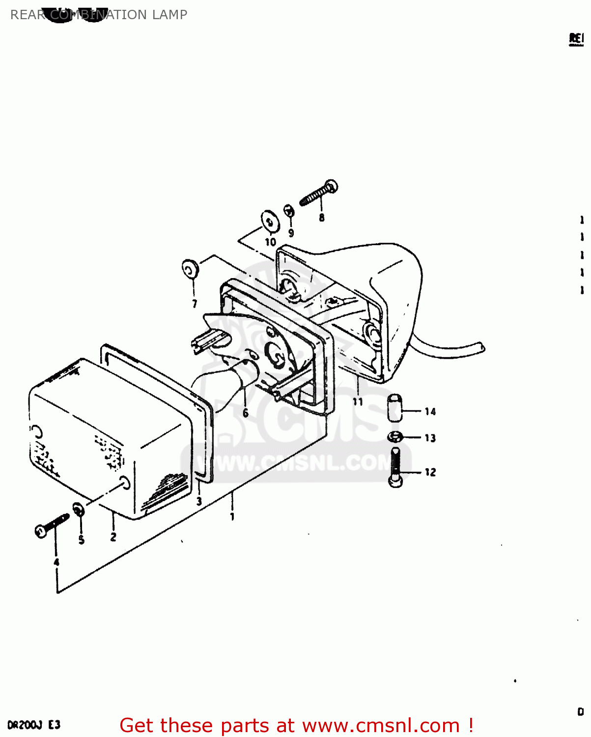 REAR COMBINATION LAMP DR200 1988 (J)