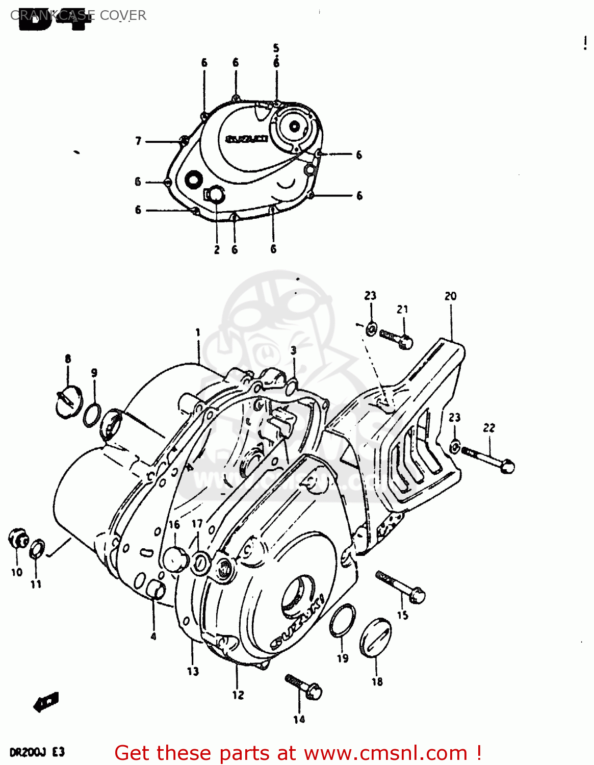 CRANKCASE COVER DR200 1988 (J)