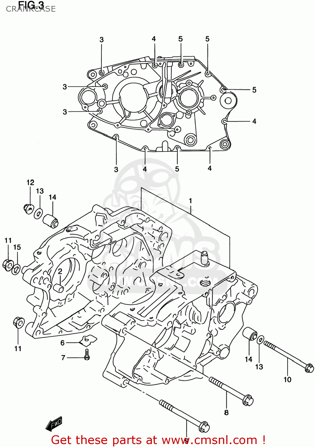 CRANKCASE DR200SE 1996 (T) USA (E03)