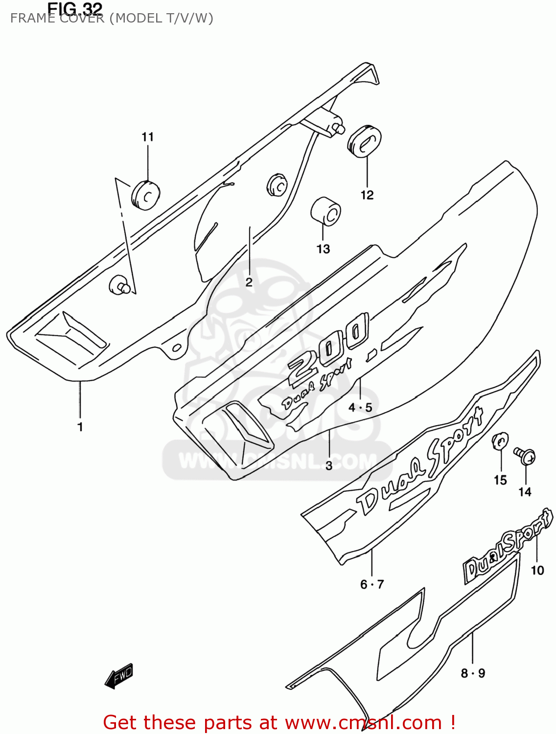 FRAME COVER (MODEL T/V/W) DR200SE 1996 (T) USA (E03)