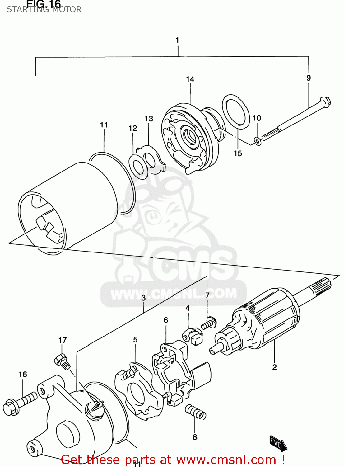 STARTING MOTOR DR200SE 1996 (T) USA (E03)
