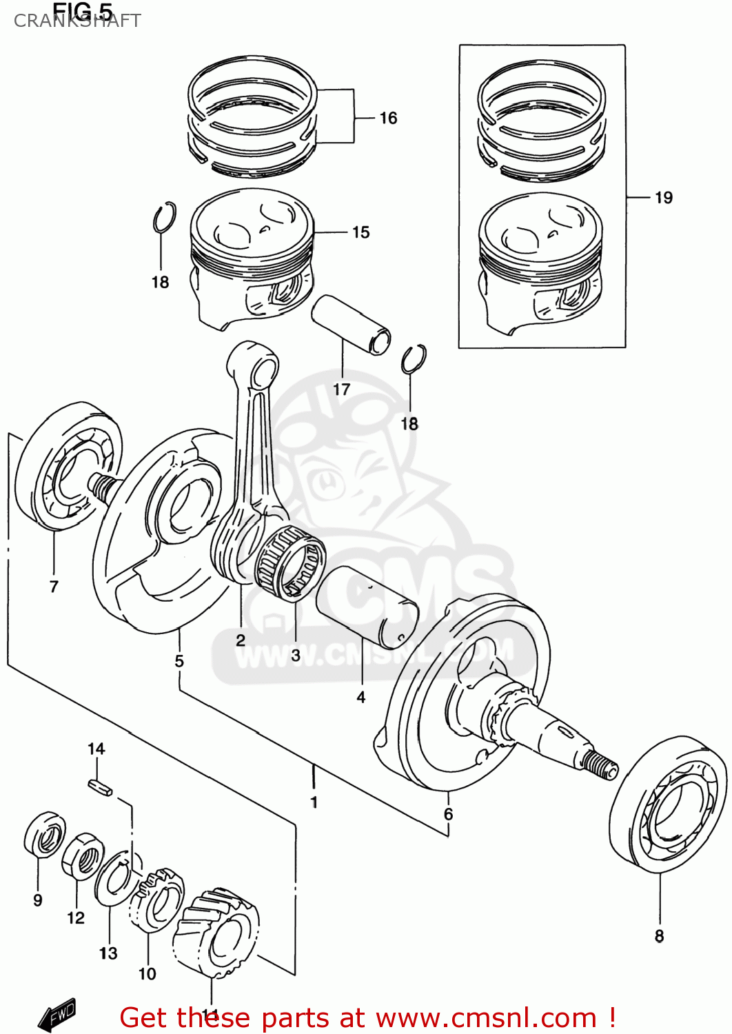 CRANKSHAFT DR200SE 1997 (V) USA (E03)