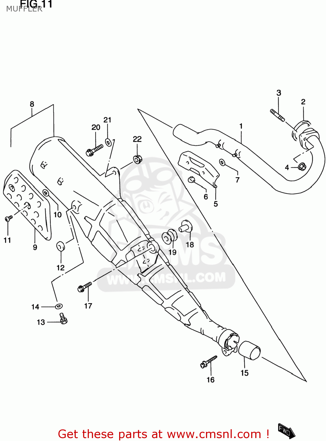 MUFFLER DR200SE 1997 (V) USA (E03)
