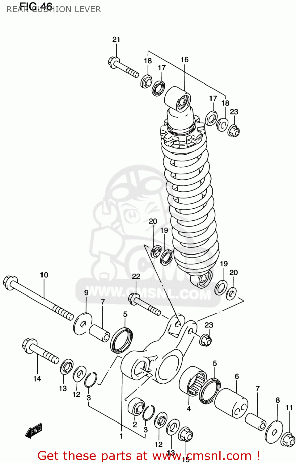 REAR CUSHION LEVER DR200SE 1997 (V) USA (E03)