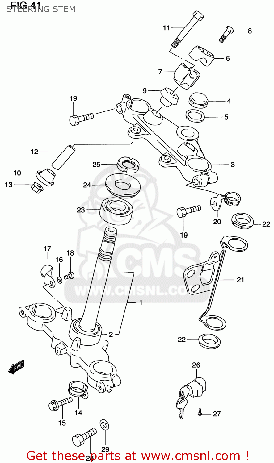 STEERING STEM DR200SE 1997 (V) USA (E03)