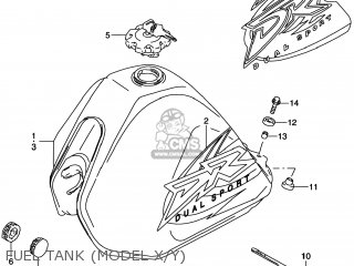 FUEL TANK (MODEL X/Y) - DR200SE 1997 (V) USA (E03)
