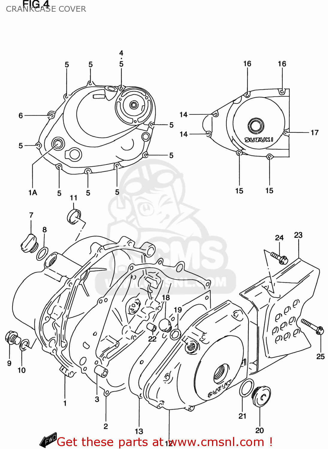 CRANKCASE COVER DR200SE 1998 (W) USA (E03)