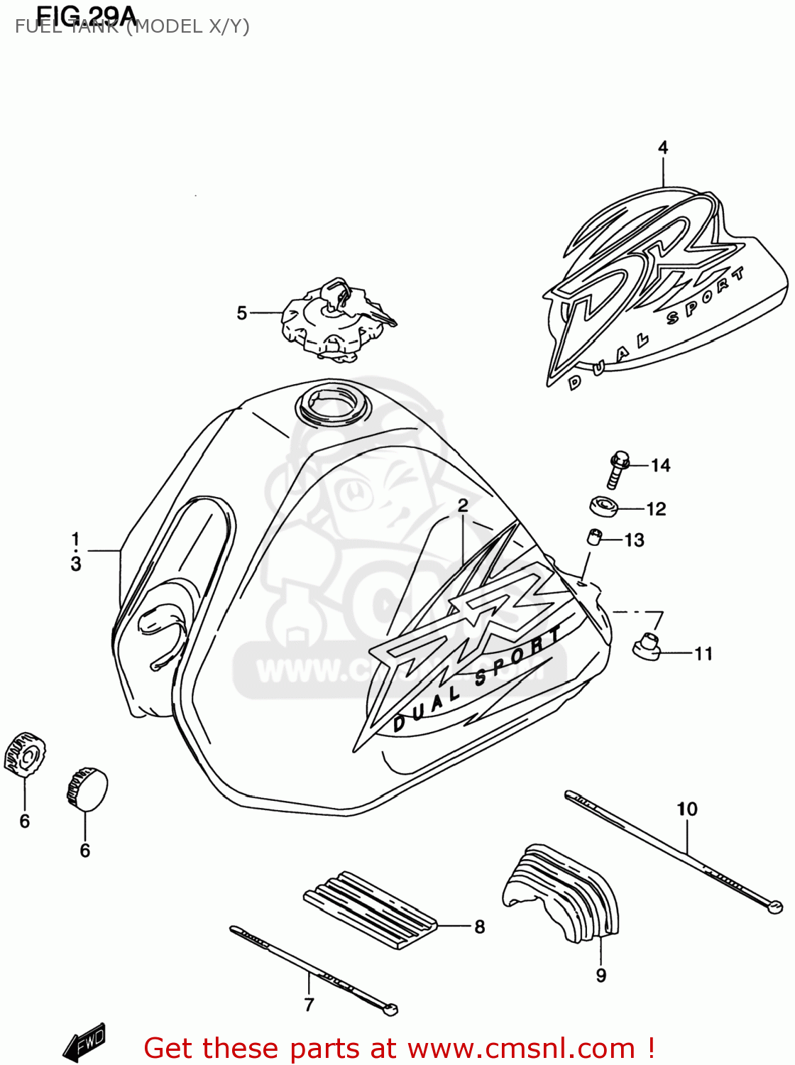 FUEL TANK (MODEL X/Y) DR200SE 1998 (W) USA (E03)