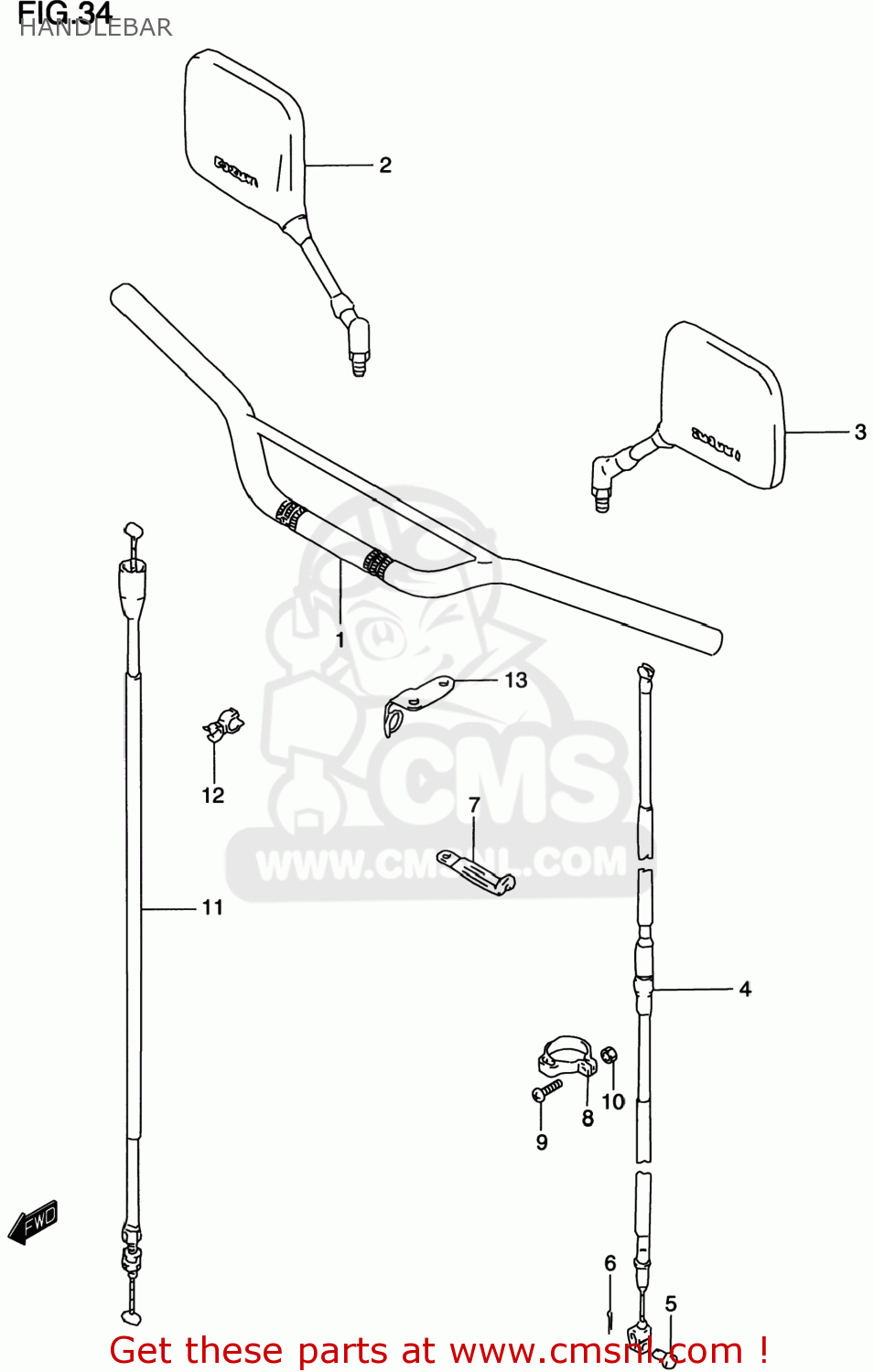 HANDLEBAR DR200SE 1998 (W) USA (E03)