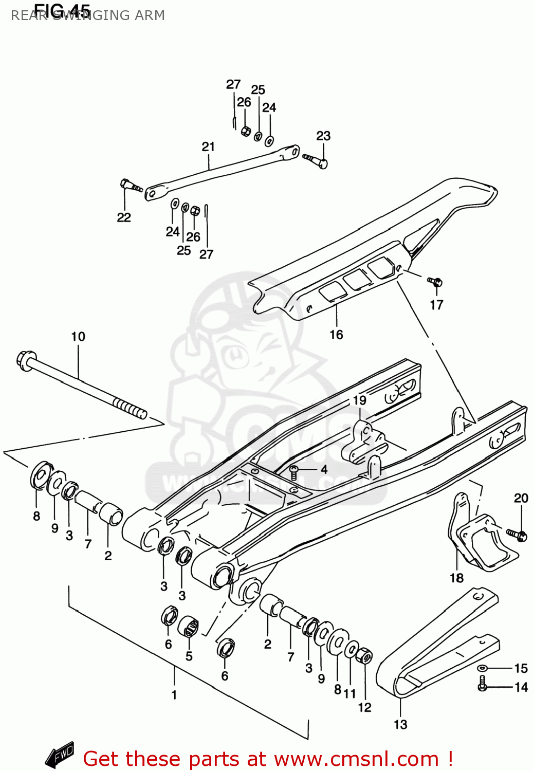 REAR SWINGING ARM DR200SE 1998 (W) USA (E03)