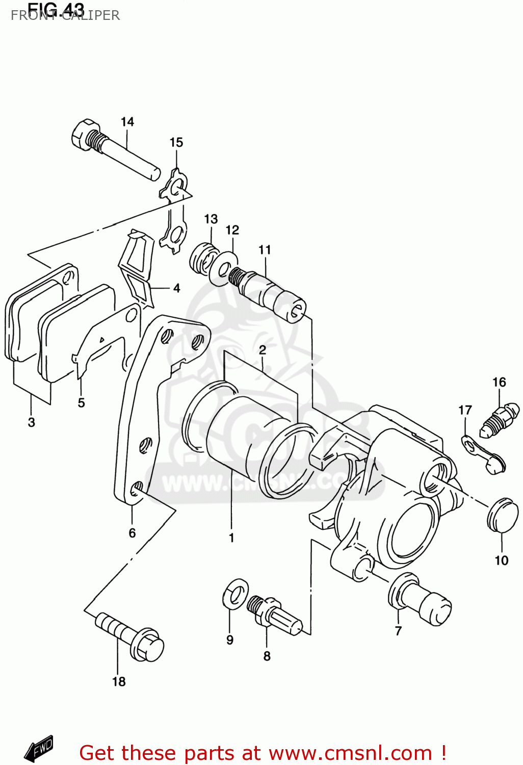 FRONT CALIPER DR200SE 1999 (X) USA (E03)
