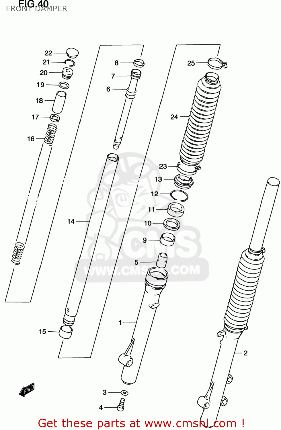 FRONT DAMPER DR200SE 1999 (X) USA (E03)