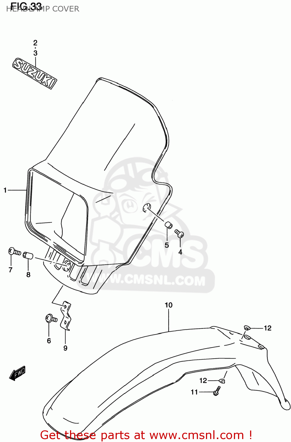 HEADLAMP COVER DR200SE 2000 (Y) USA (E03)