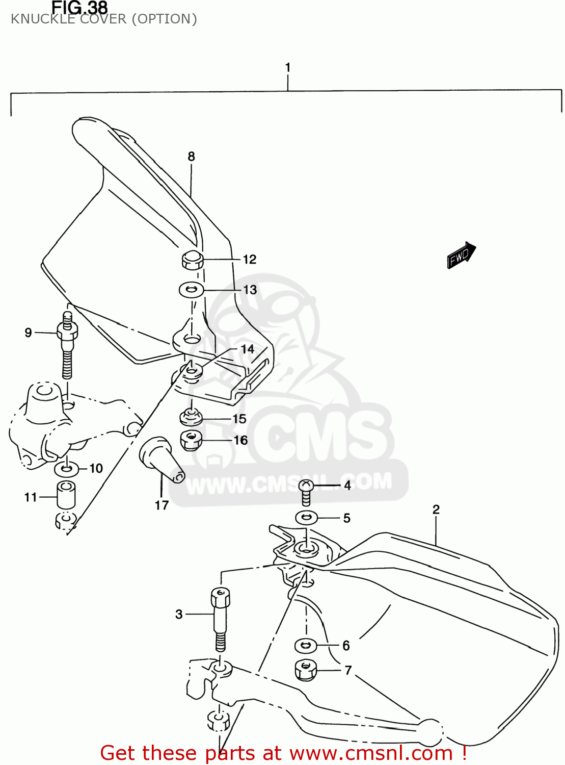 KNUCKLE COVER (OPTION) DR200SE 2000 (Y) USA (E03)