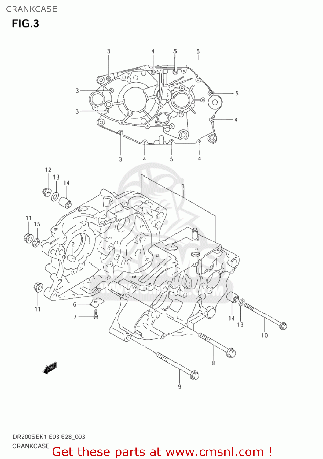 CRANKCASE DR200SE 2001 (K1) USA (E03)