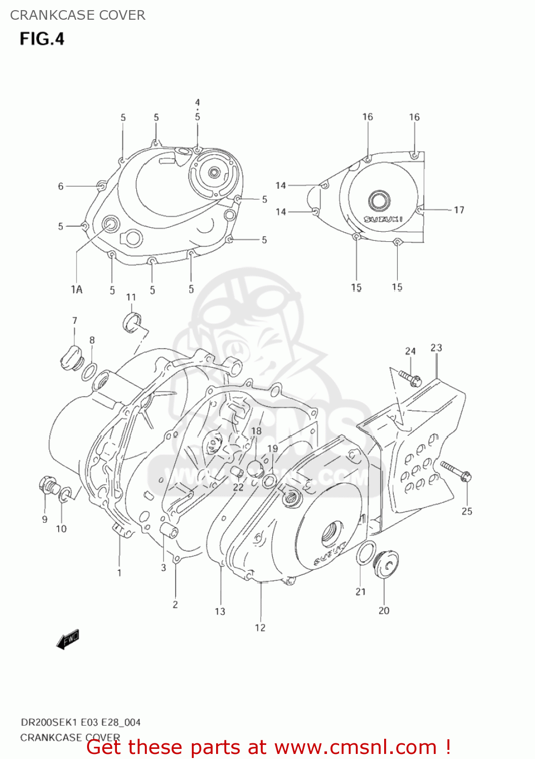 CRANKCASE COVER DR200SE 2001 (K1) USA (E03)