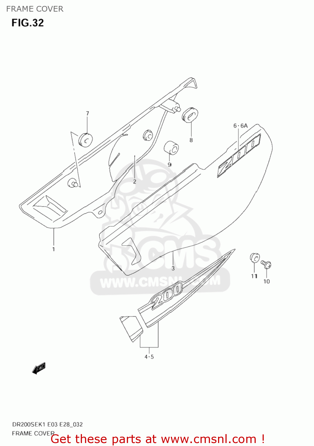 FRAME COVER DR200SE 2001 (K1) USA (E03)