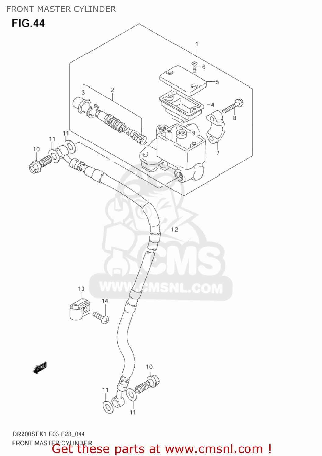 FRONT MASTER CYLINDER DR200SE 2001 (K1) USA (E03)