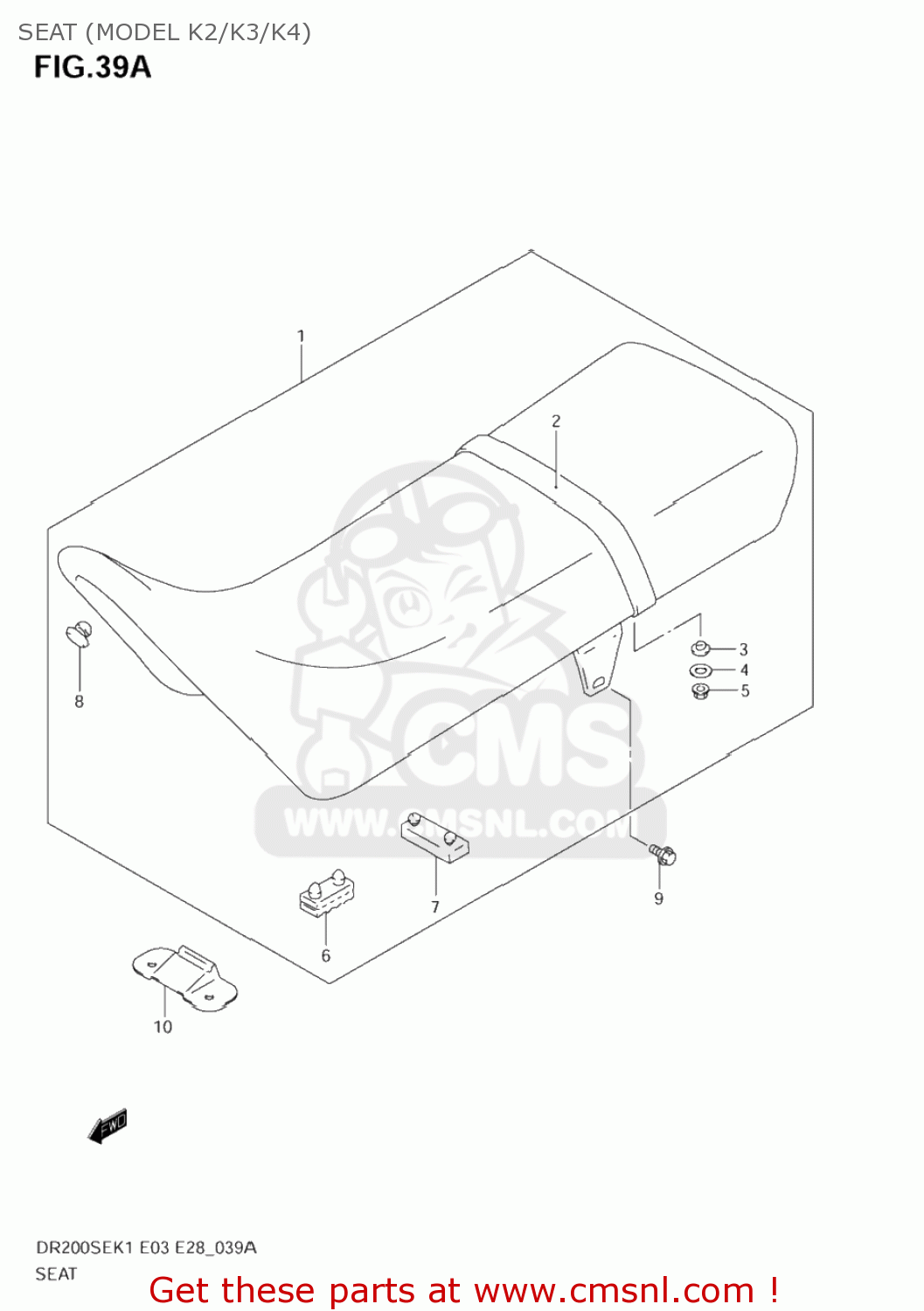 SEAT (MODEL K2/K3/K4) DR200SE 2001 (K1) USA (E03)