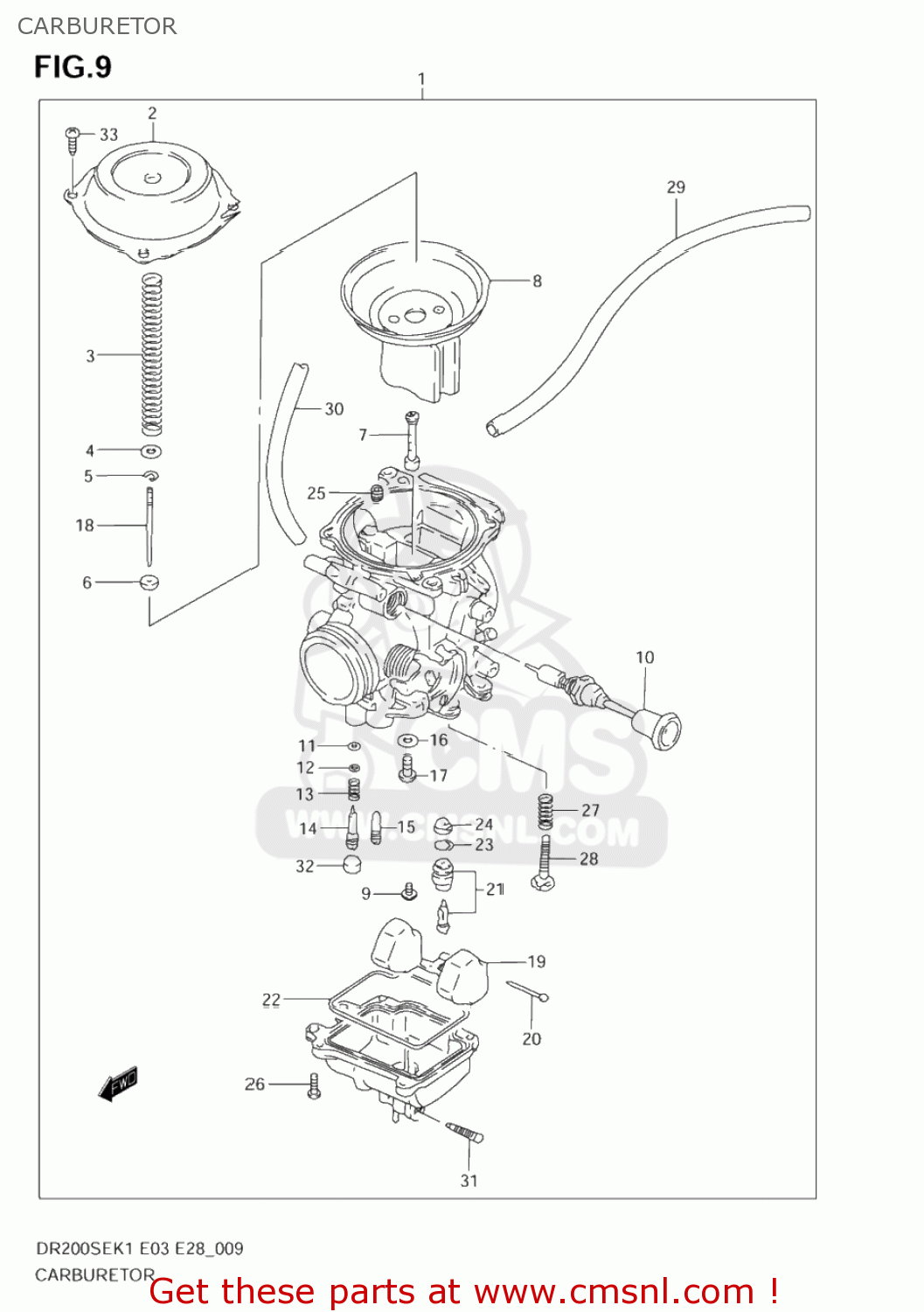 CARBURETOR DR200SE 2002 (K2) USA (E03)