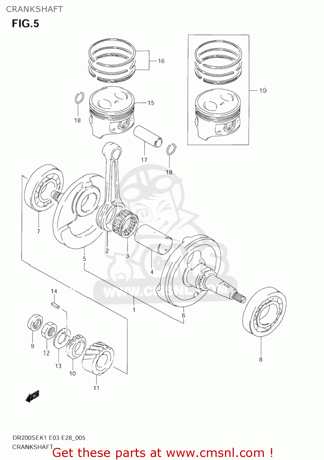 CRANKSHAFT DR200SE 2002 (K2) USA (E03)