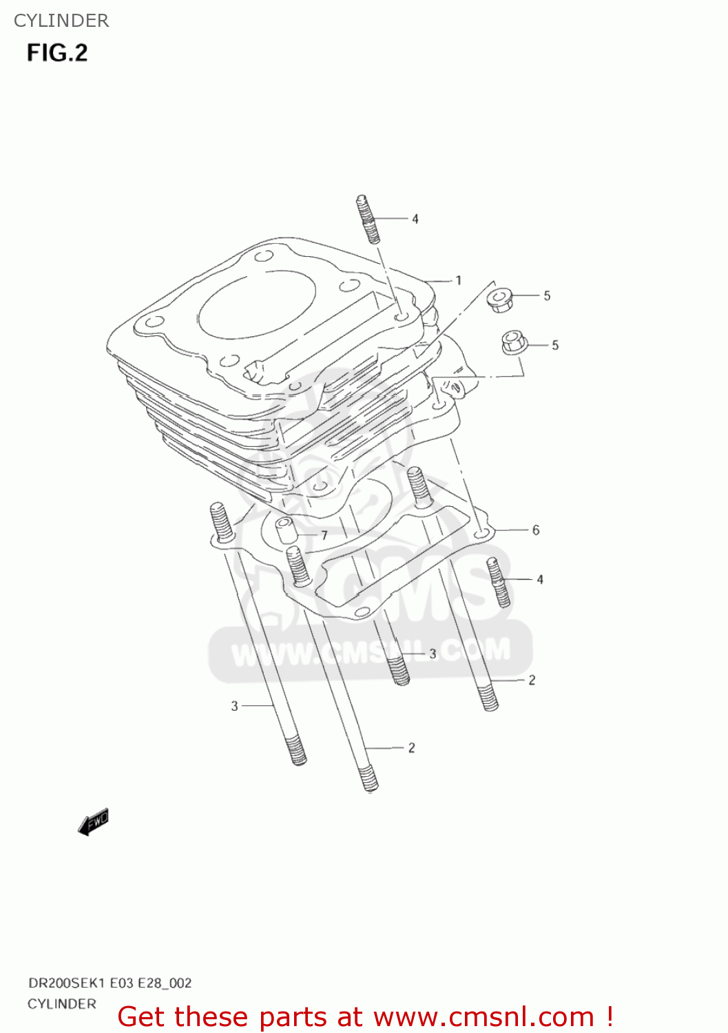 CYLINDER DR200SE 2002 (K2) USA (E03)
