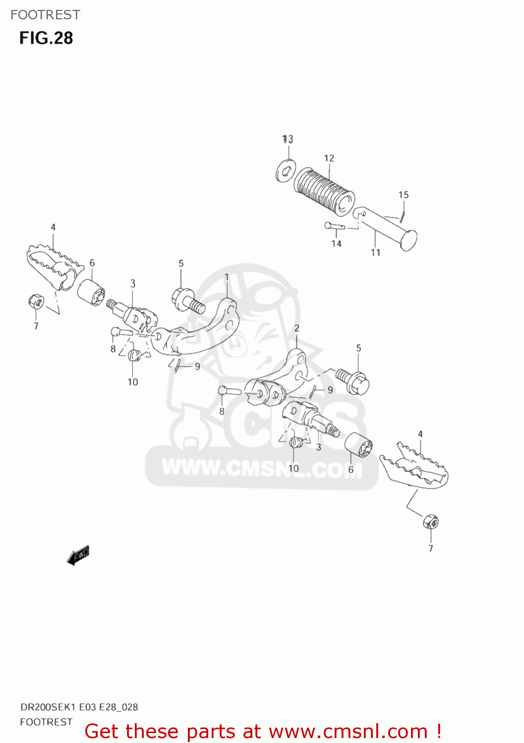 FOOTREST DR200SE 2002 (K2) USA (E03)