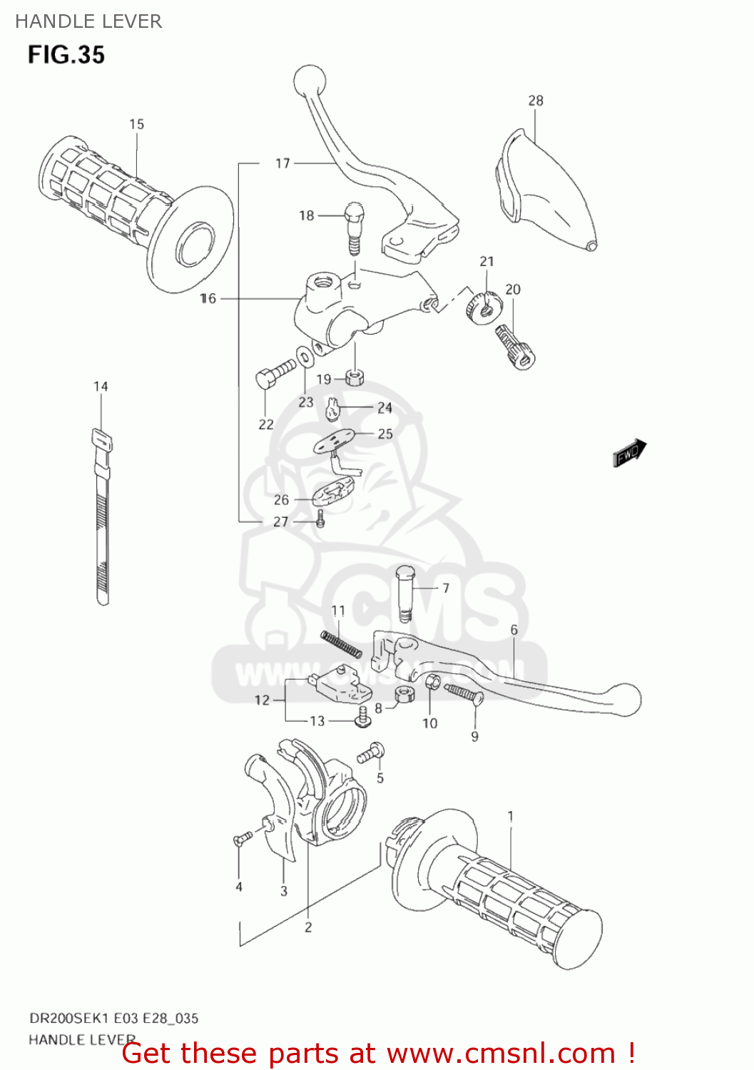 HANDLE LEVER DR200SE 2002 (K2) USA (E03)