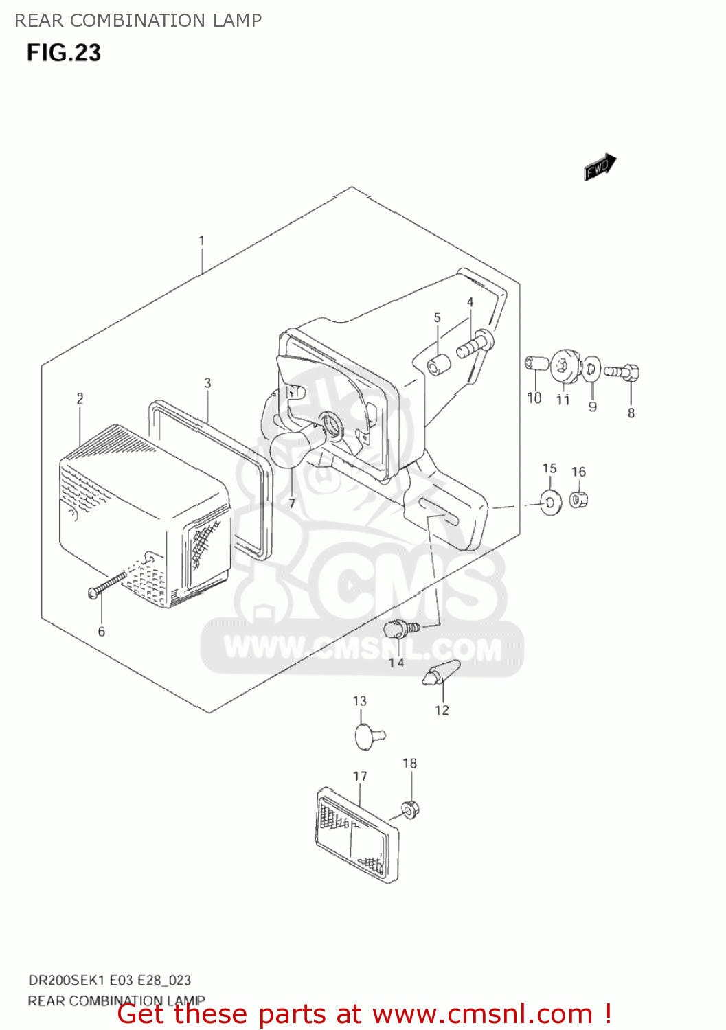 REAR COMBINATION LAMP DR200SE 2002 (K2) USA (E03)