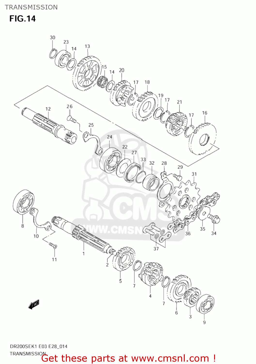 TRANSMISSION DR200SE 2002 (K2) USA (E03)