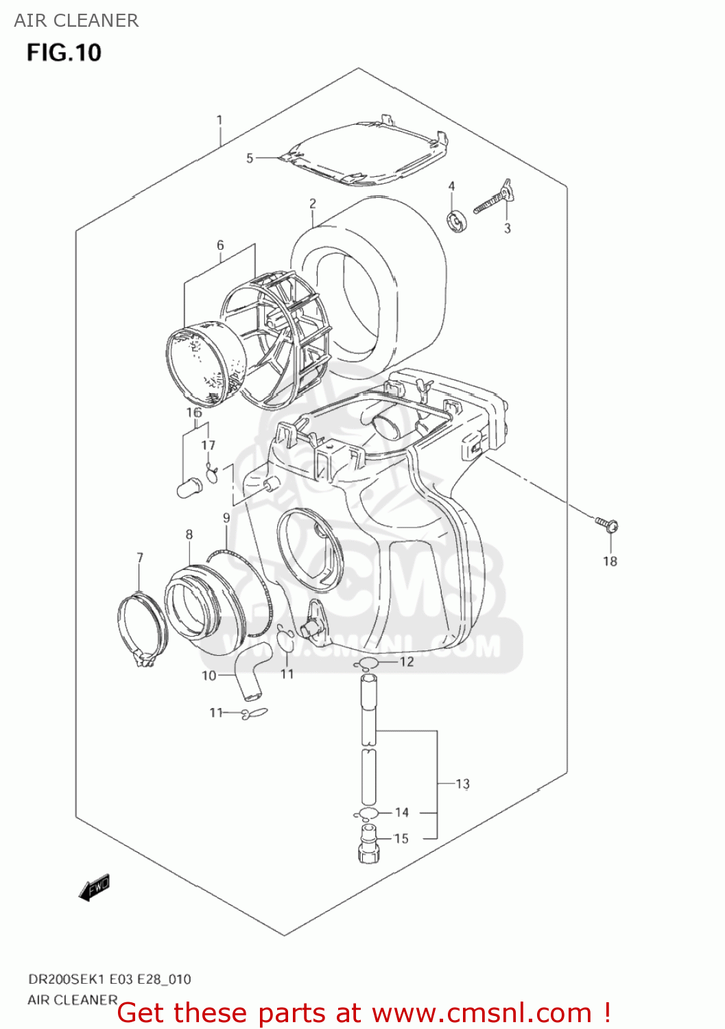 AIR CLEANER DR200SE 2003 (K3) USA (E03)