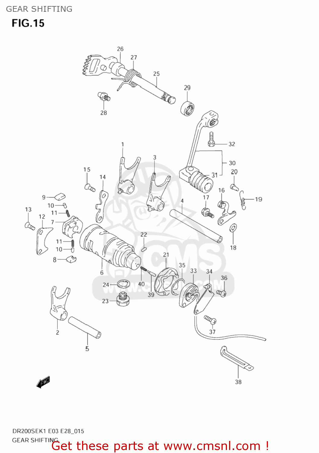 GEAR SHIFTING DR200SE 2004 (K4) USA (E03)