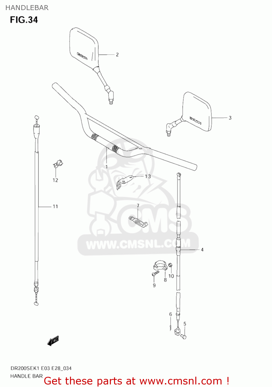 HANDLEBAR DR200SE 2004 (K4) USA (E03)
