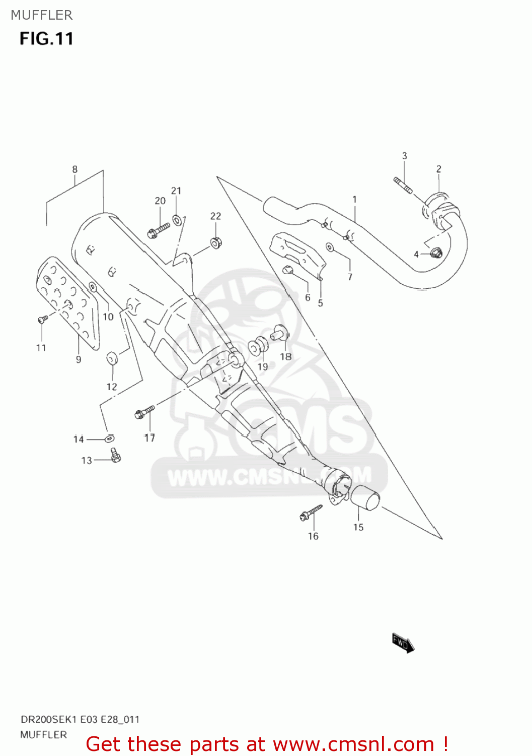 MUFFLER DR200SE 2004 (K4) USA (E03)