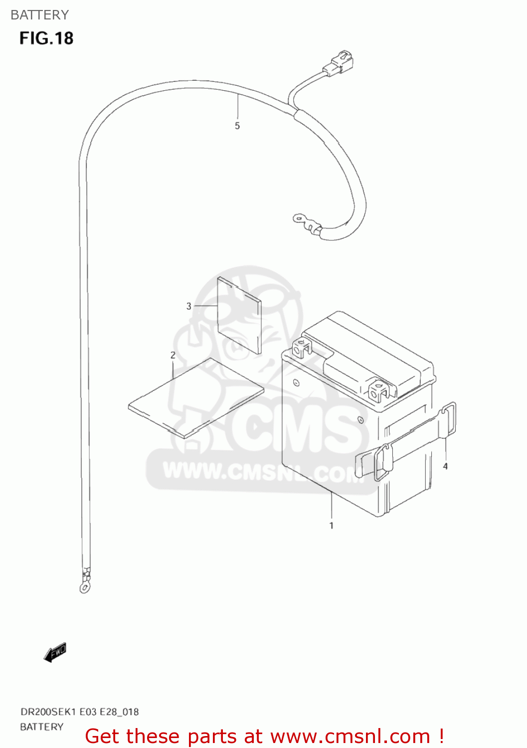 BATTERY DR200SE 2005 (K5) USA (E03)