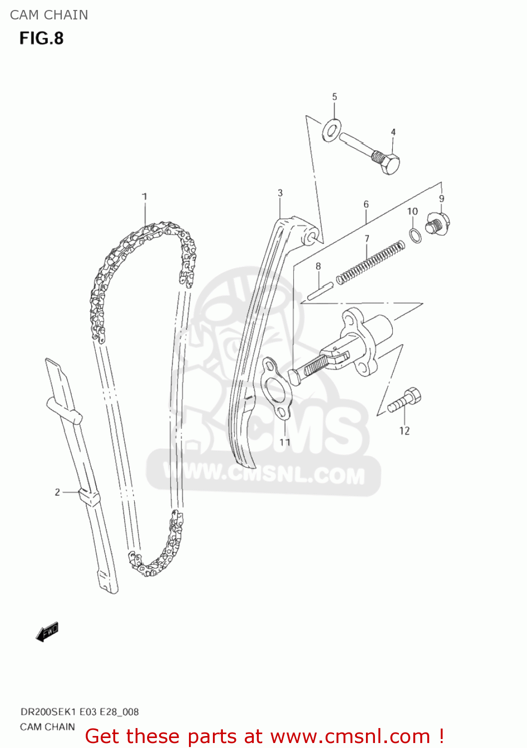 CAM CHAIN DR200SE 2005 (K5) USA (E03)