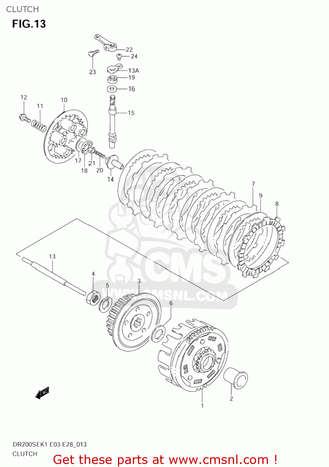 CLUTCH DR200SE 2005 (K5) USA (E03)