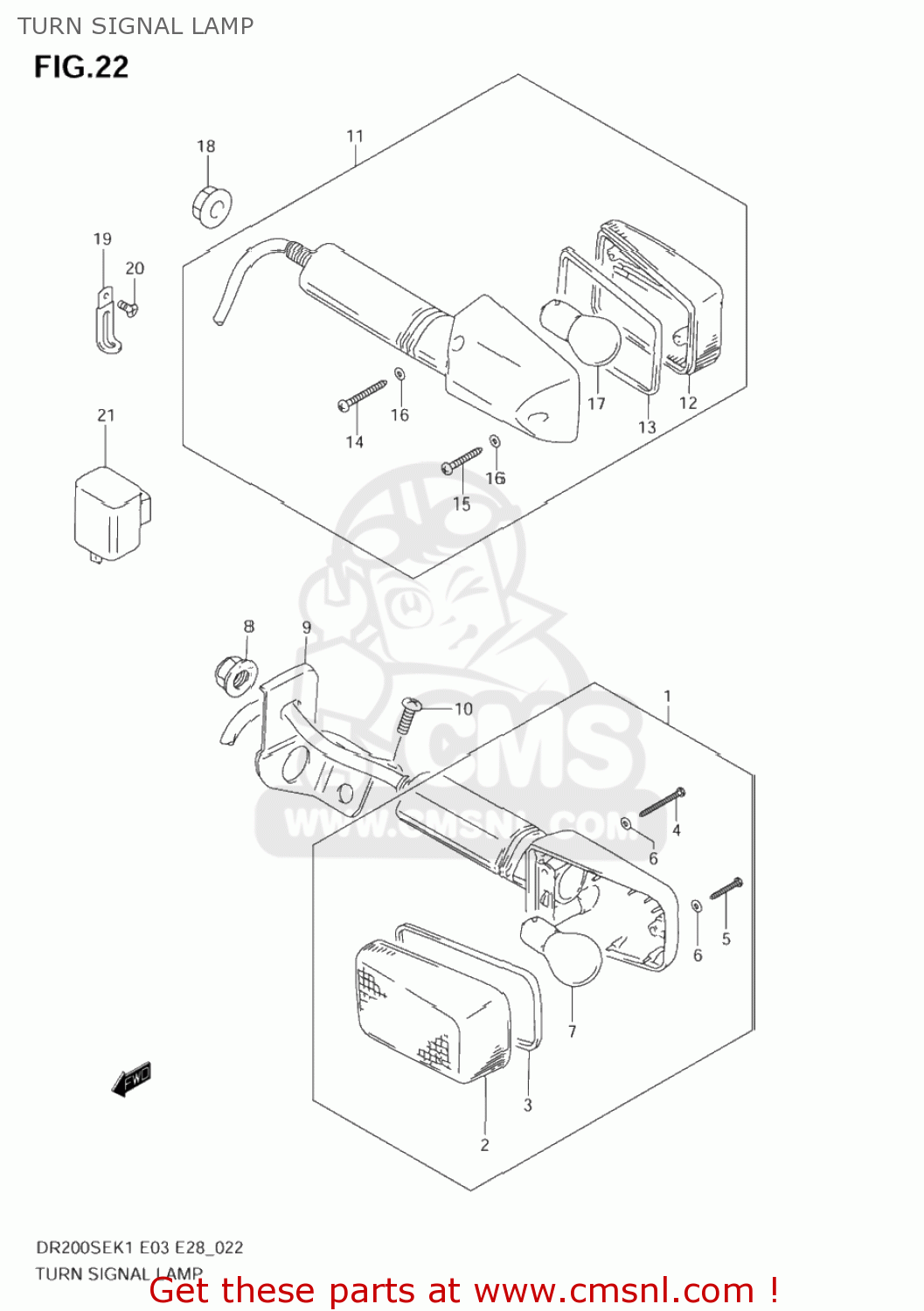 TURN SIGNAL LAMP DR200SE 2005 (K5) USA (E03)