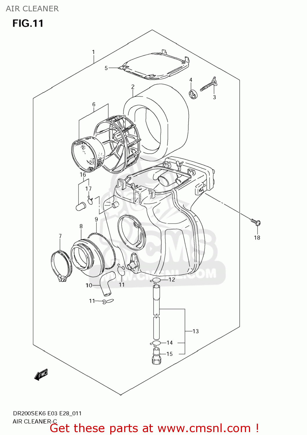AIR CLEANER DR200SE 2006 (K6) USA (E03)