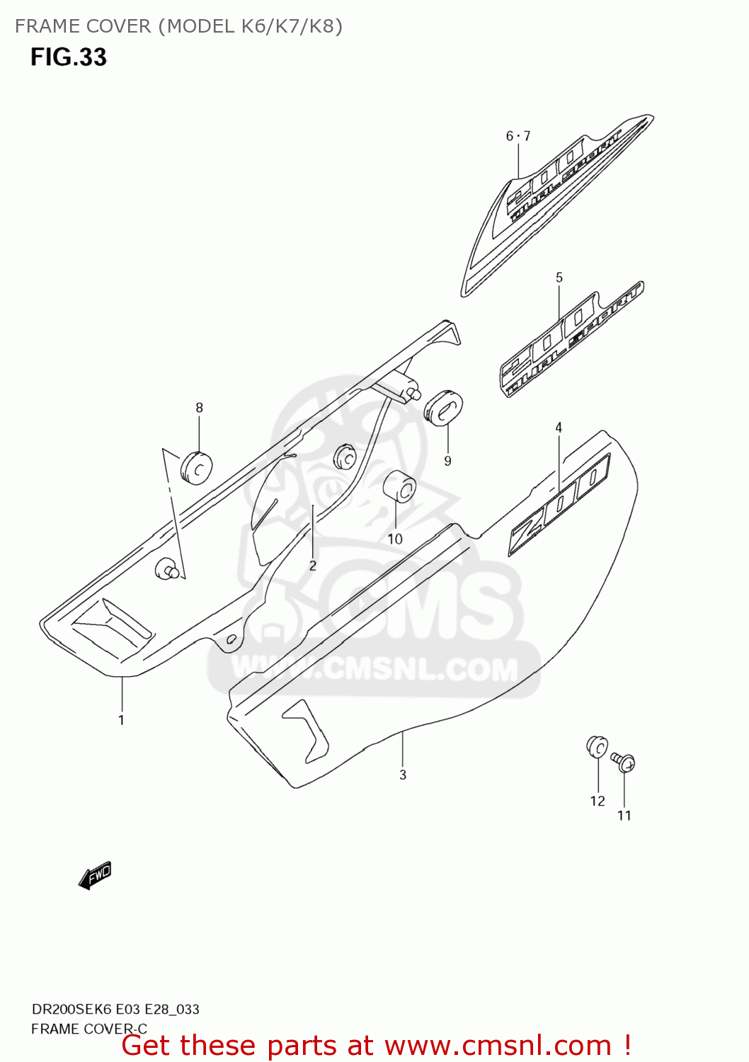 FRAME COVER (MODEL K6/K7/K8) DR200SE 2006 (K6) USA (E03)