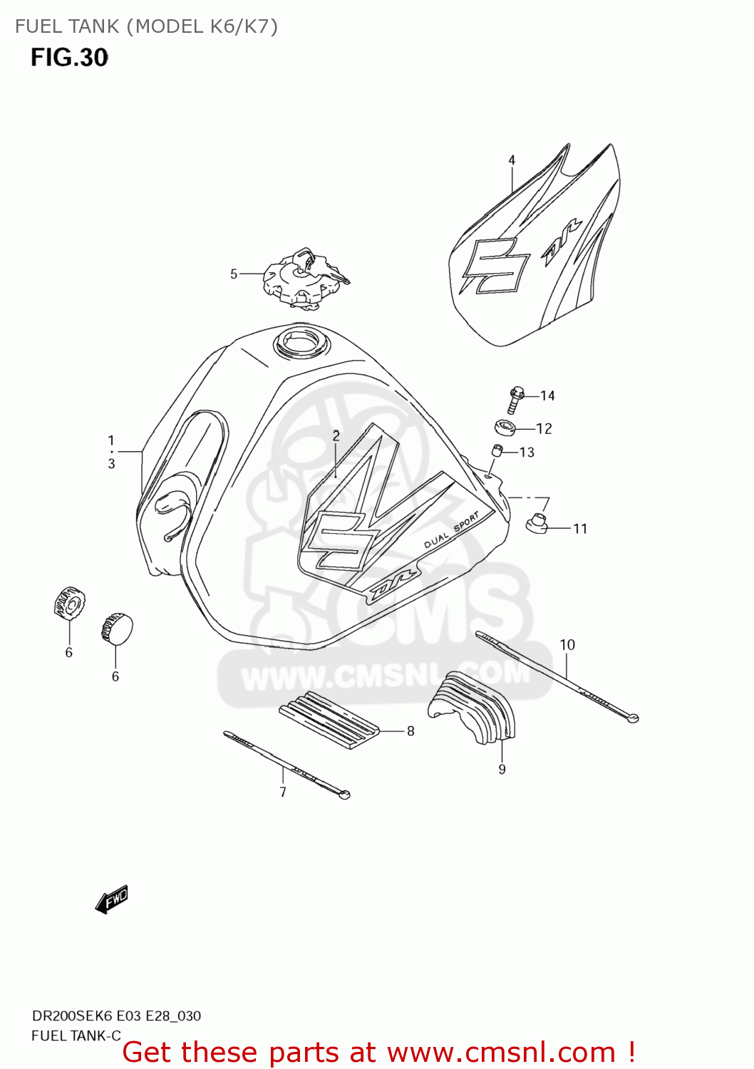 FUEL TANK (MODEL K6/K7) DR200SE 2006 (K6) USA (E03)