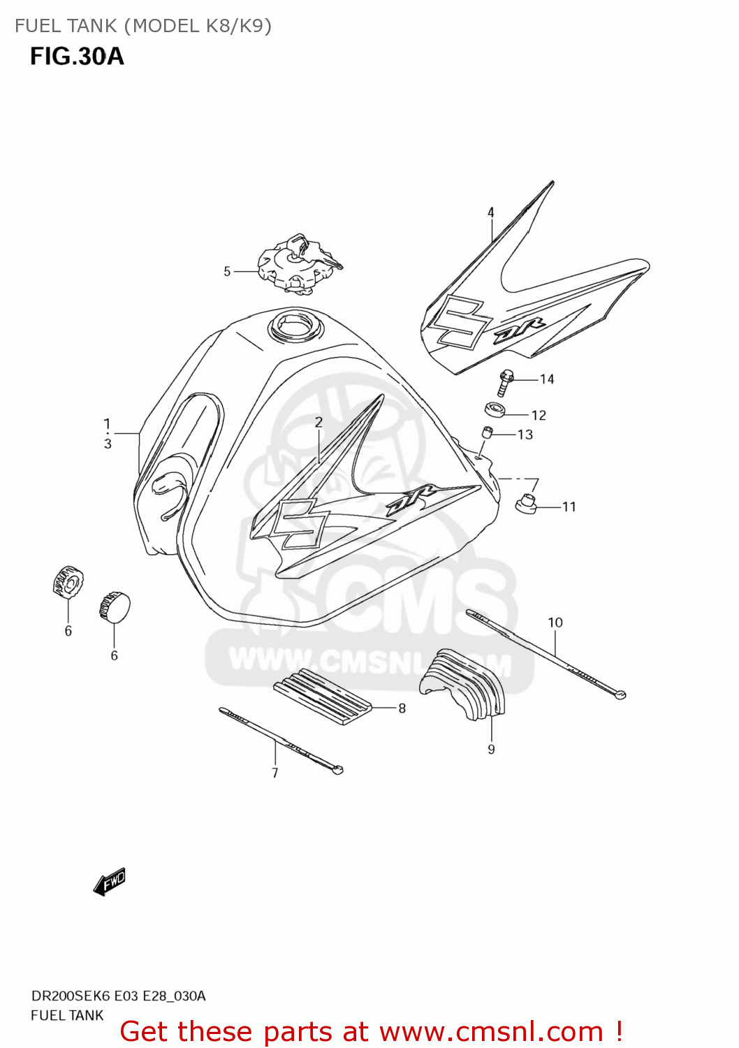 FUEL TANK (MODEL K8/K9) DR200SE 2006 (K6) USA (E03)