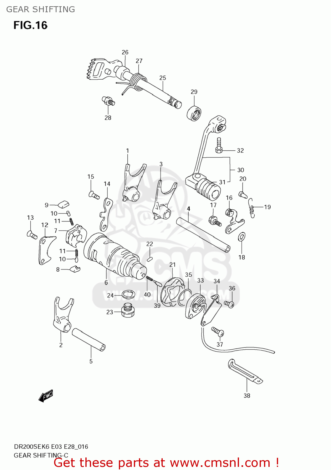 GEAR SHIFTING DR200SE 2006 (K6) USA (E03)
