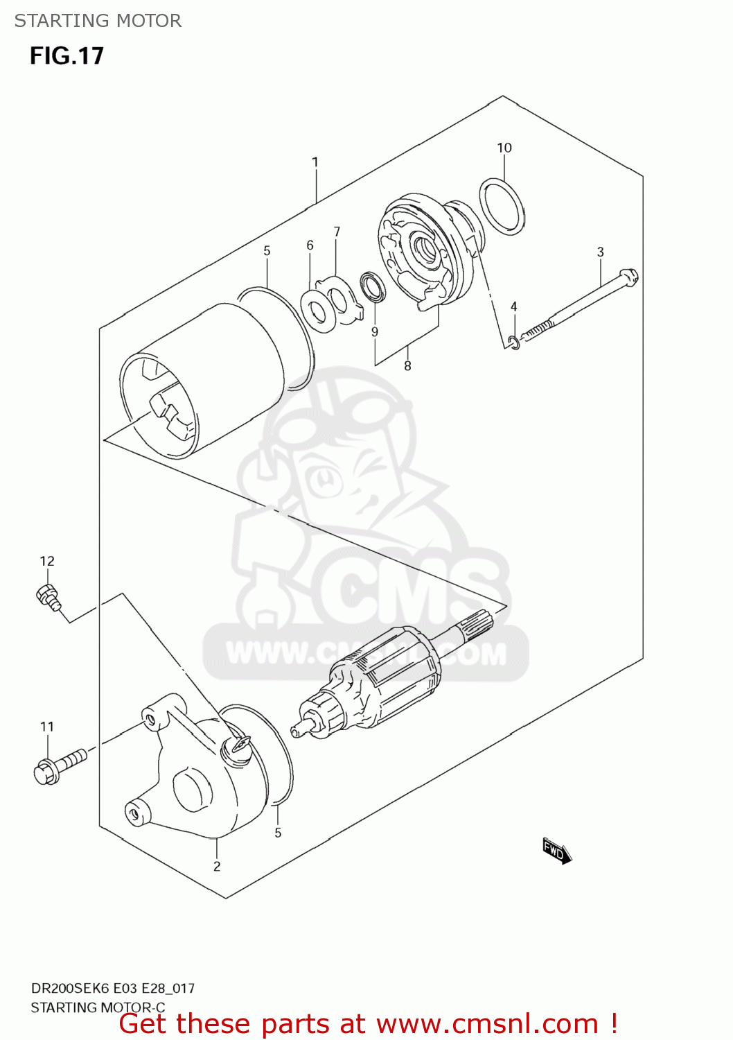 STARTING MOTOR DR200SE 2006 (K6) USA (E03)