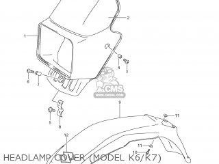 HEADLAMP COVER (MODEL K6/K7) - DR200SE 2006 (K6) USA (E03)